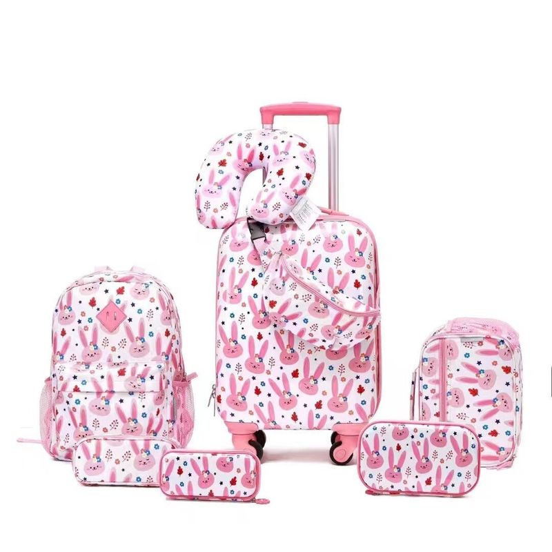 Kindergepäck 6 Stück Set 16 Zoll Kinder Rollgepäck Geschenk Kinder Koffer für Mädchen