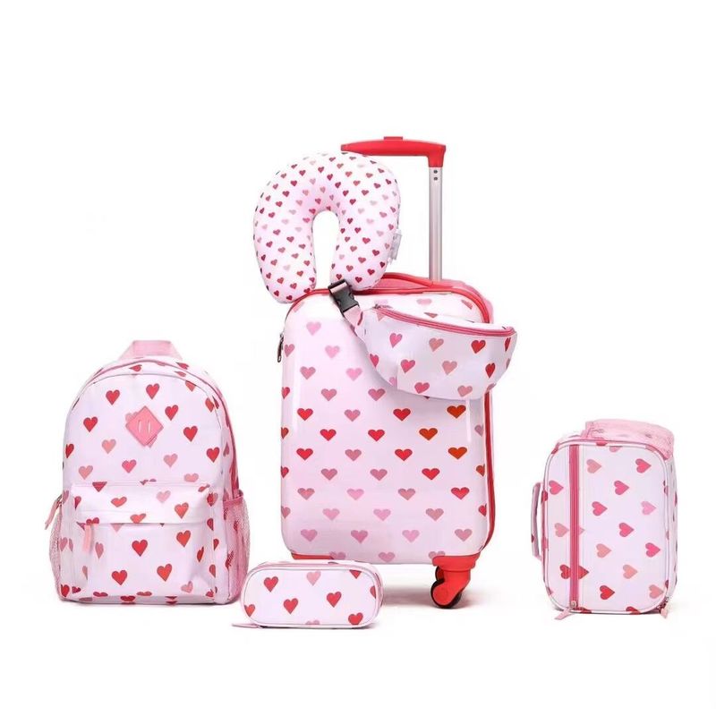 Neues Design 6 Stück Kinder-Reiseset Gepäck Schönes Zeichentrickmuster Schultaschen mit Reißverschluss
