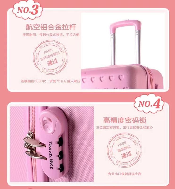 Großhändler Customized ABS Reitgepäck Großer Preis 4 Räder Trolley Tasche Kinder Reisetaschen Sets