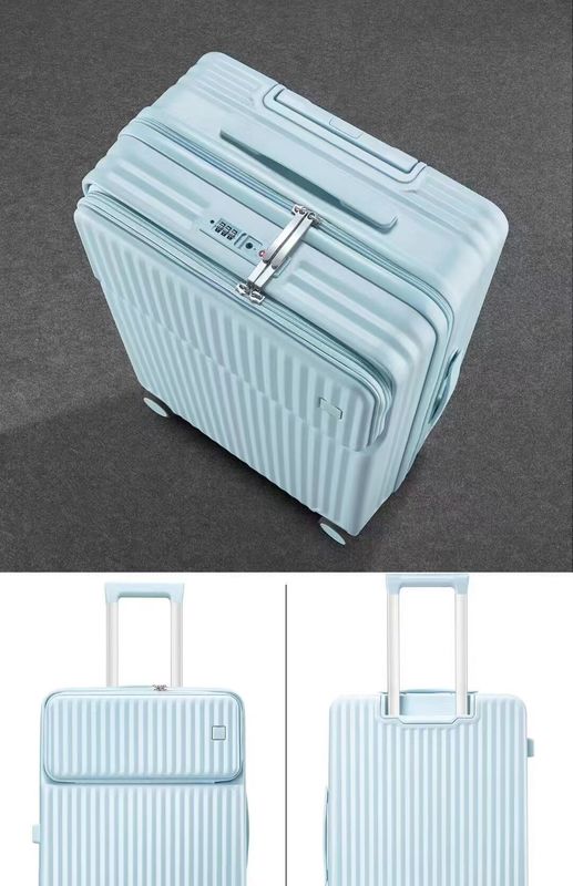 20 24 26 Zoll PC-Koffer bereit für den Vorrat Aluminium-Trolley-Tasche mit vorne geöffneten Taschenhüllen