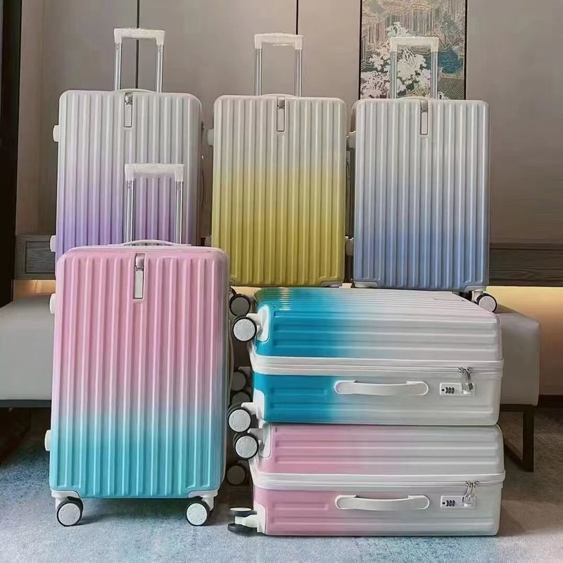Warm verkaufen Großhandel Gradient Farbe ABS + PC Suiutcase Gepäckset Trennräder Trolleybus Koffer bunter Gepäck Reisen