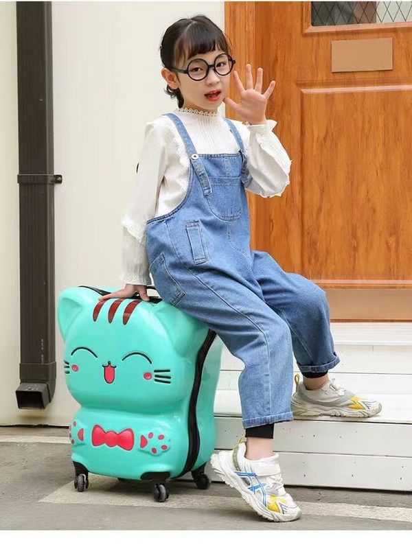Neue Jungen und Mädchen Rundgepäck Kinder Trolley Fall Farbe Zeichentrickfilm Süßes Kindergepäck