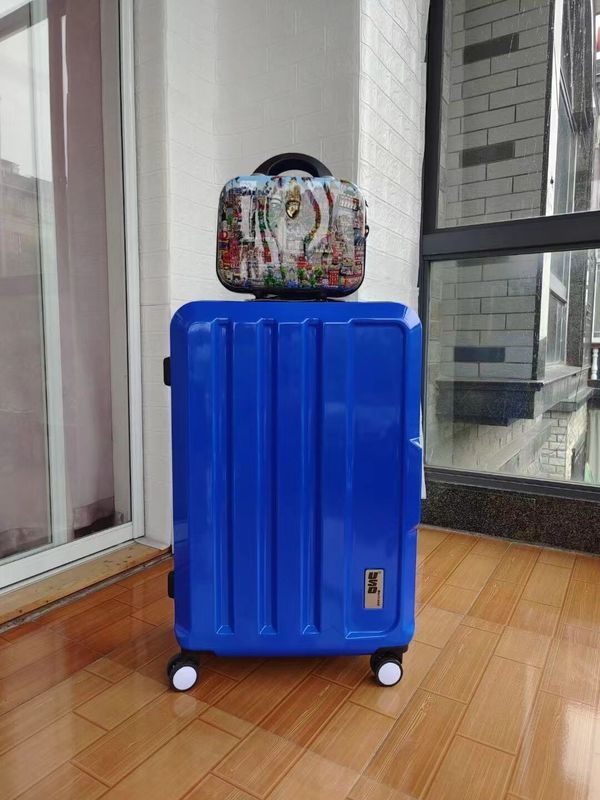 Hochwertige China Fabrik Farbenfrohe neue Design harte Schale wasserdichtes Geschenk Set Abs Großhandel Koffer Reißverschluss Reisezeit