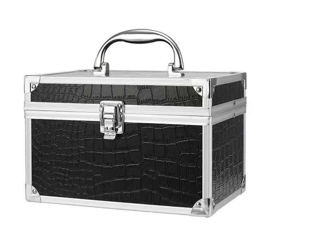 Make-up-Koffer Kosmetik-Box Make-up-Nägel Polish Case Metall-Kosmetik-Kase Mini-Aluminium Dauer Diamanten Luxus Open 200