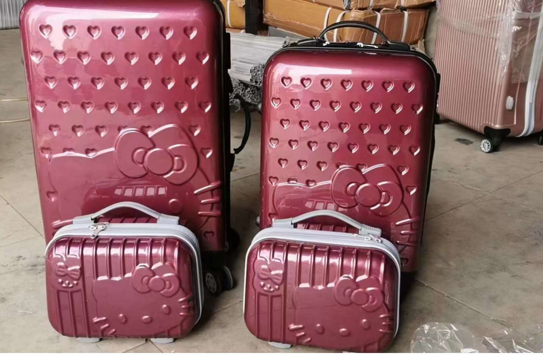 OEM Pink Farbe Reisetasche mit Drehrädern Personalisiertes Muster Gepäck 20 Zoll Handgepäck Leichtgewicht Koffer