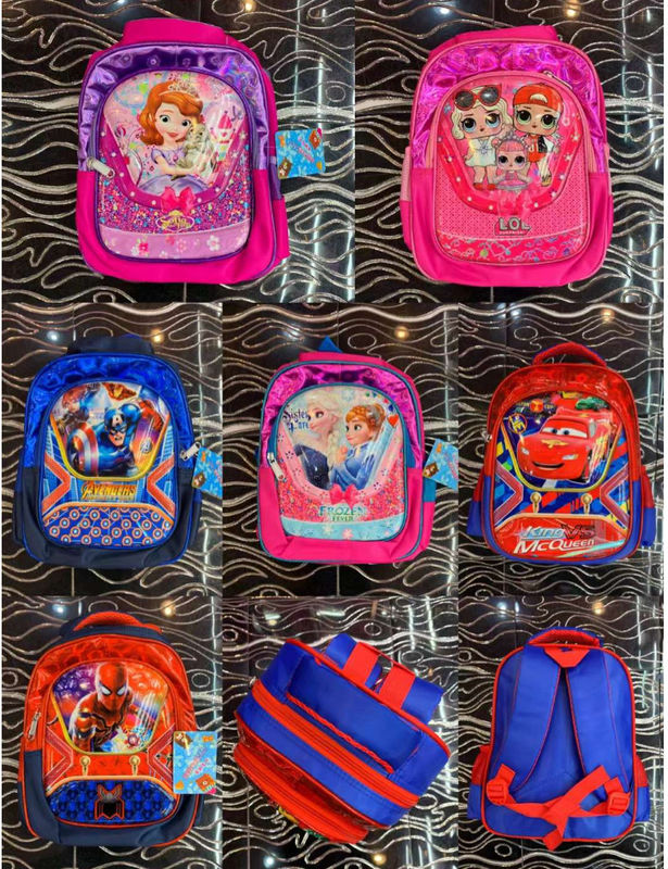 Mischendesign 3D Zeichentrickfilm Druck Kleinkind Schultasche 3 Stück Kinder Rucksäcke mit Mittagspacke und Bleistifttasche für Mädchen Jungen
