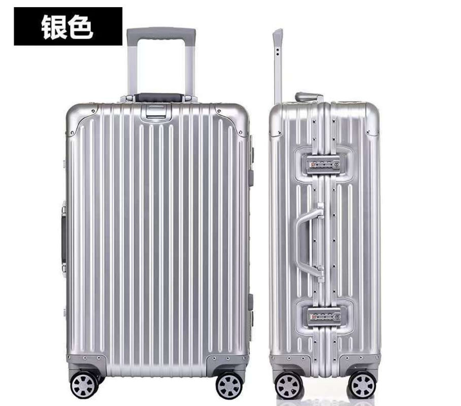 Aluminium-Reisegepäck Hard Trolly Case Neuer Aluminium-Koffer 4 Drehräder Leichtgewichtskoffer Anzugkoffer Gepäck