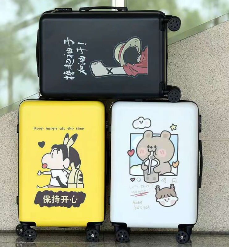 4 Räder Custom Logo DIY Kreatives Drucken Reisetasche Spinner Kabine ABS PC Trolley Tragen Sie auf Custom Logo Koffer