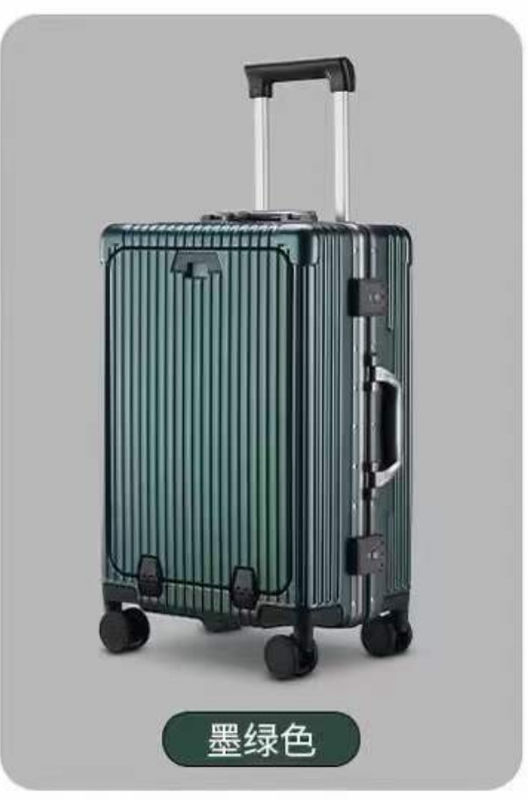 24-Zoll-Koffer mit offenem Hard Shell Aluminium-Rahmen mit USB-Ladestation TSA-Sperre Taschenhalter und mittlerem Telefonhalter