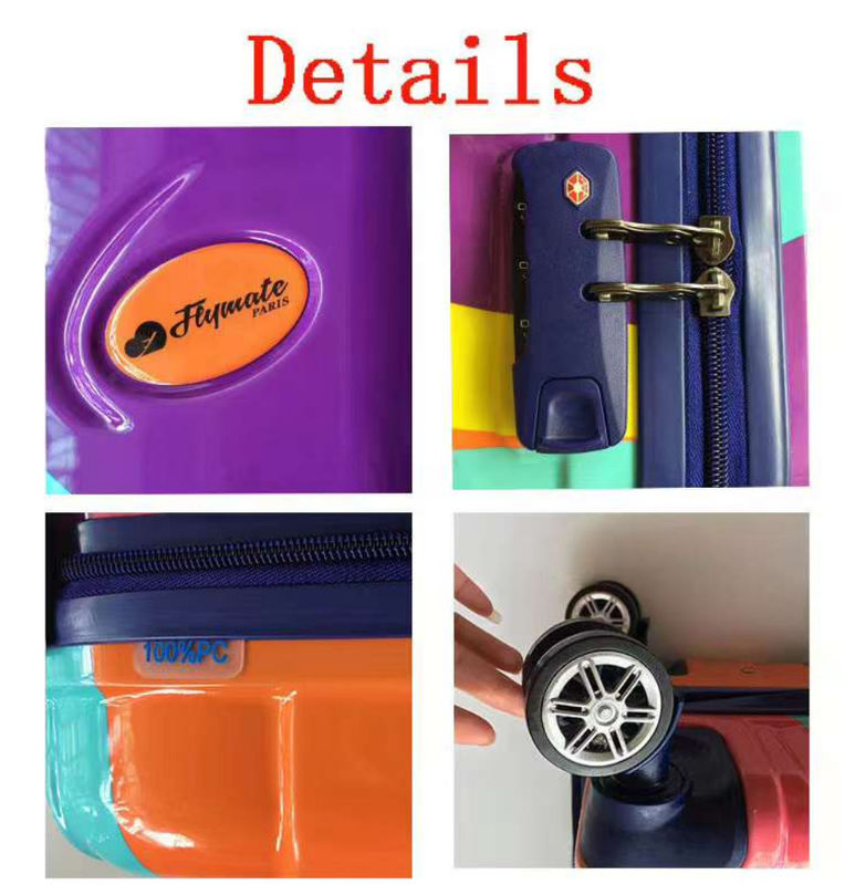 Klassisches Vintage ABS 3-Stücke-Set Trolley-Taschen Harte Schale Reise-Spinner Gepäckkoffer Set