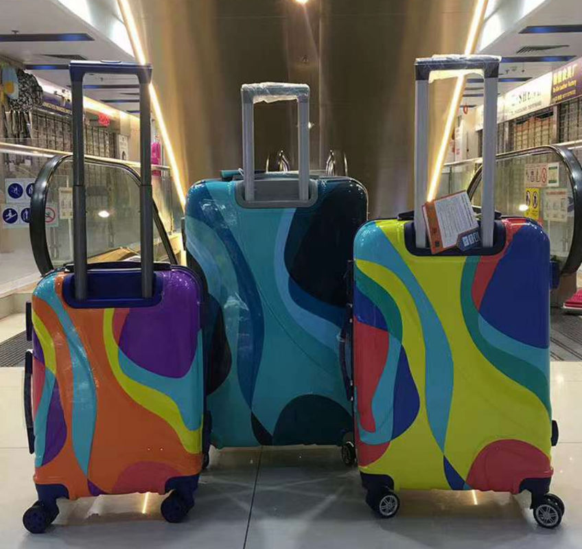 Klassisches Vintage ABS 3-Stücke-Set Trolley-Taschen Harte Schale Reise-Spinner Gepäckkoffer Set