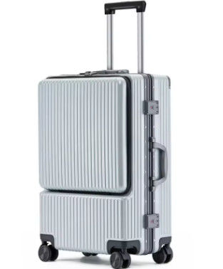 Vorderabdeckung Seitenöffnung Trolley Gepäck Business Boarding Case Ziehstange Mit USB-Ladung Stumm Universalrad